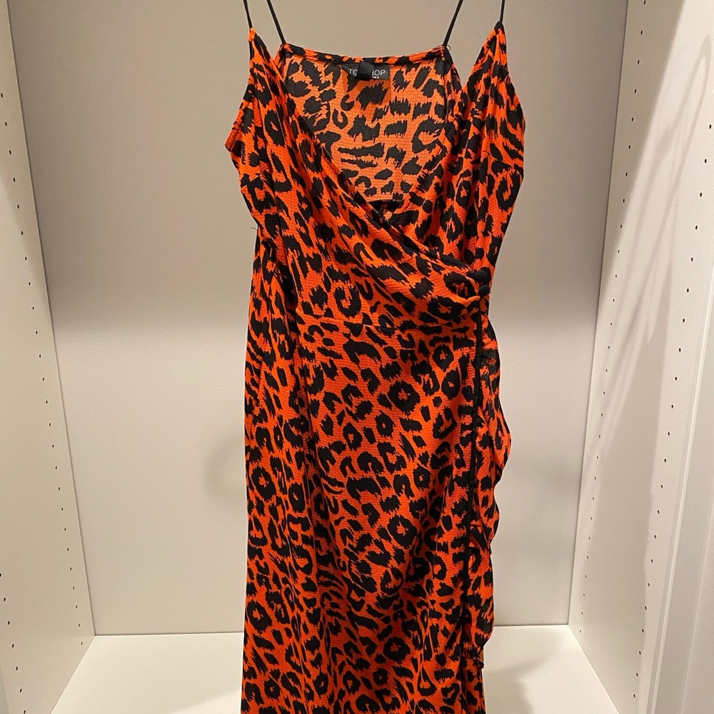 Animal print wrap dress